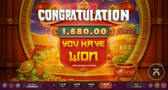 Fortune Tarta – celková výhra na konci Free Spins